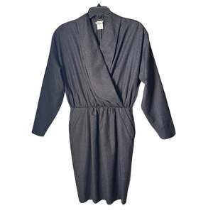 Studio 0001 100% Lambswool Made in Italy Charcoal Grey Blazer Mini Dress Boss